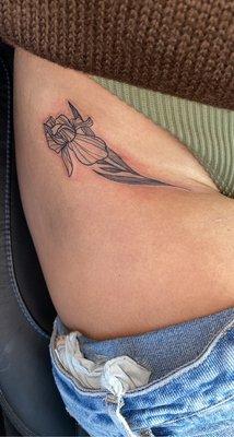 Iris flower tattoo