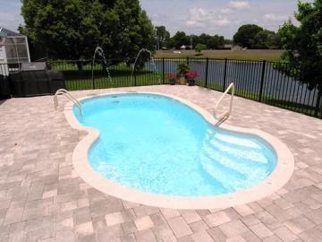 Laguna 11x23 pool 3.5'-5.5' deep with pavers