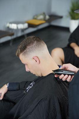 Mid high skin fade