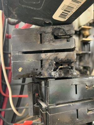 Burnt out circuit breaker