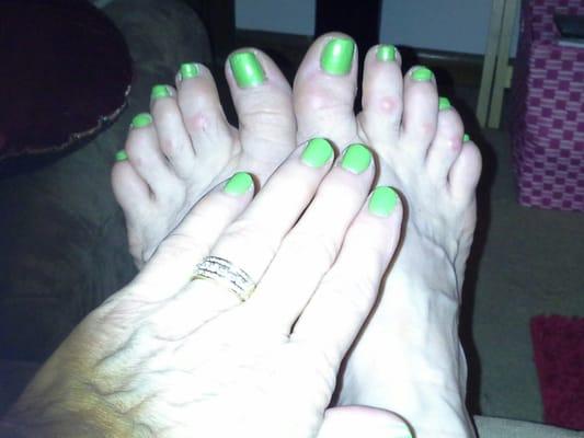 Another awesome pedi...first time mani