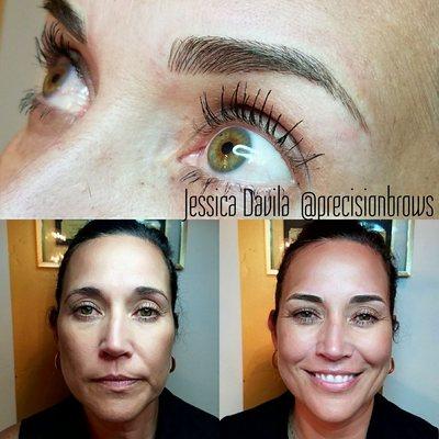 Total brow reshaping with microblading