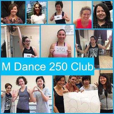 Congrats to these M Dance students who've taken 250+ classes!