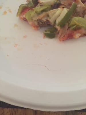 Red hair in my pizza! It was in the actual pizza bread!