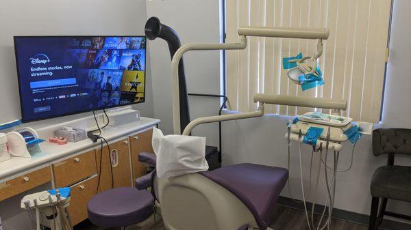 Dental area with TV for kids!