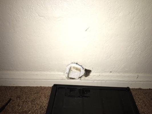 Hole in master closet