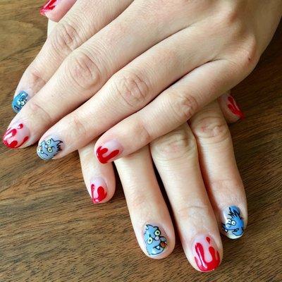 Gel nail + hand paint $150