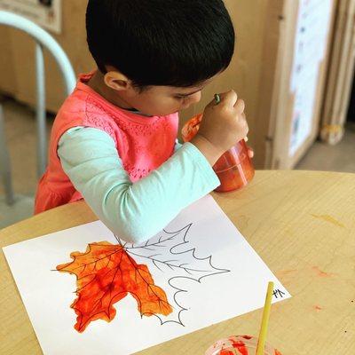 Painting fall leaves!