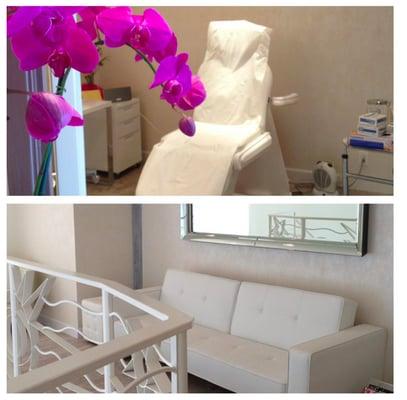 waitting area and treatment room for aesthetic services