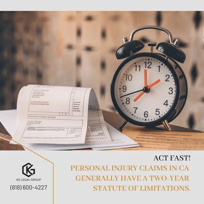 Consult an attorney quickly to file your injury case on time.

Consulta a un abogado pronto para presentar tu caso a tiempo.