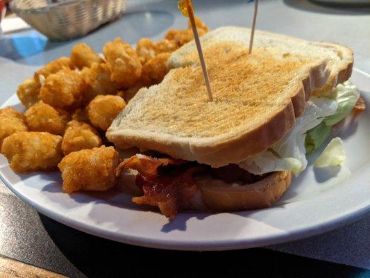 BLT Sandwich for $11.95 + $1 up-charge for tots.