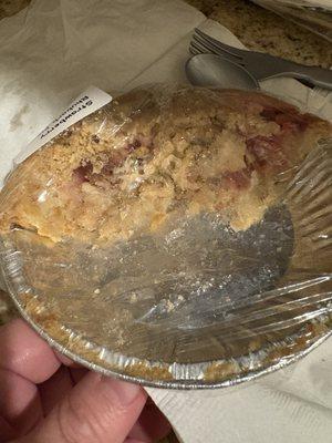 Our half-eaten strawberry rhubarb pie