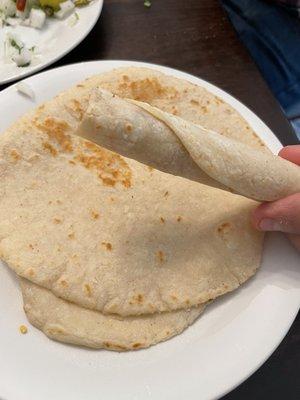 Handmade tortillas.