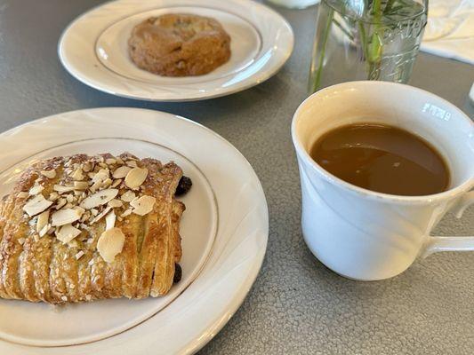 Almond/chocolate croissant and cookie