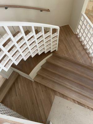 White oak stair well