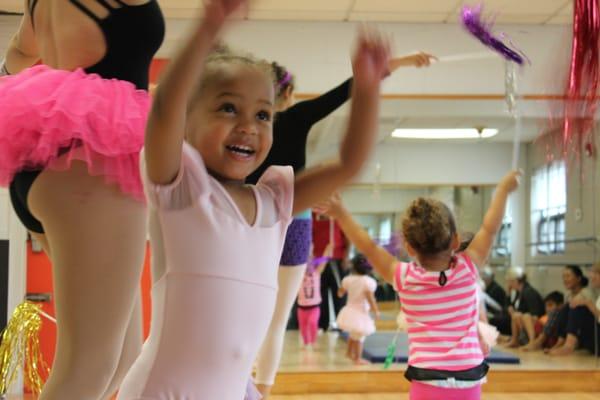 Toddler ballet is one of our most popular dance classes! We also teach Hop and Bop for toddlers who want a more gender neutral class