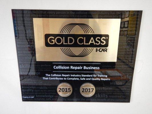 Gold Class I-Car Certified Shop