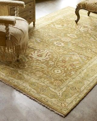 Hand Knotted wool & silk rug San Francisco