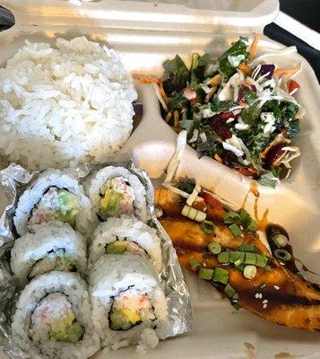 Teriyaki Salmon & Sushi Combo