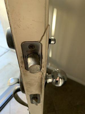 Huge crack in my door and broken lock