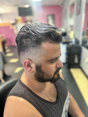 Men hair cut and hair color