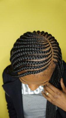 Layered feed-in cornrows