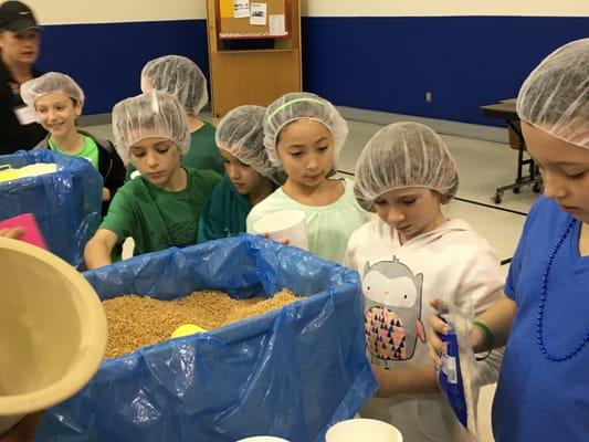 Kids Against Hunger. We packed over 12,000 meals for less fortunate children.