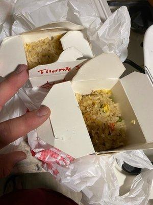 Fried rice that comes with the protein