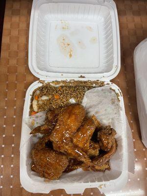 Ravens Wings Combo with Honey Old Bay with Shrimp Fried Rice!