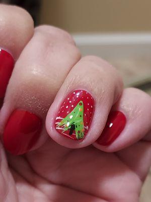 Awesome Christmas nail.  Merry Christmas to me...