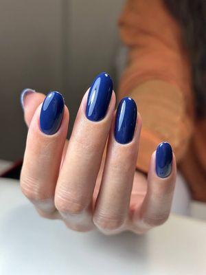 Gorgeous navy blue manicure by Alina