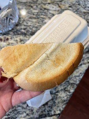 Heel of bread used for kid's grilled cheese.