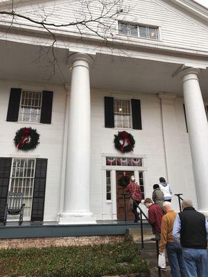 A beautiful historic home. It was decorated for Christmas in each room and was gorgeous! Mattie Roosevelt's childhood home.