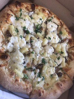 White pie with pineapple, parm