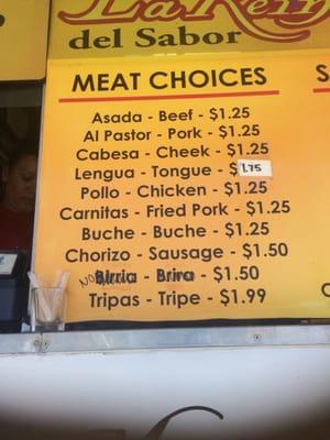 Meat choices!