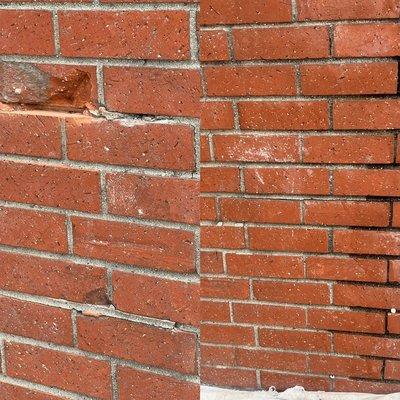 Brick chimney repair