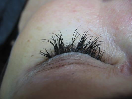 Bad lash  done by inexperienced stylist