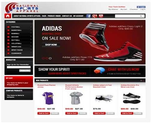 Magento Website Development, PPC, SEO, SEM. www.nationalsportsapparel.com