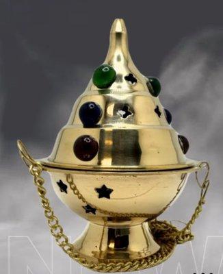 Brass jewel incense burner to purify your space.