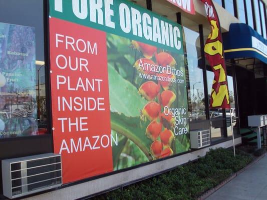 Our big banner on the Pasadena store's window