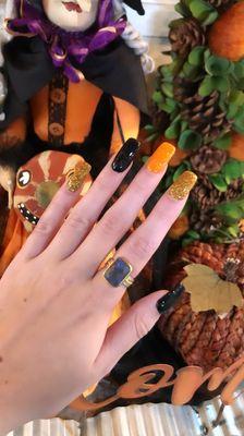 Multi Colored Nails! SNS once again! Perfect for Halloween!