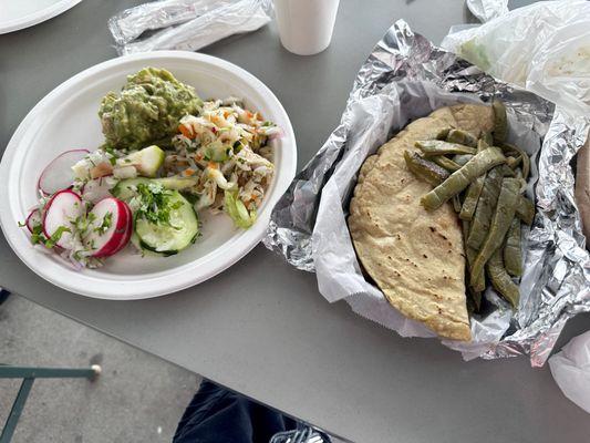 Asada quesadilla with nopales.