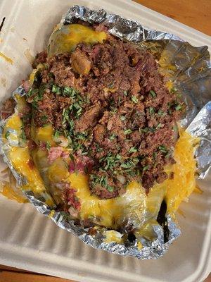 Famous Outlaw Potato with chopped brisket