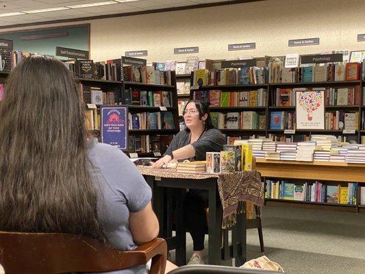 Bookseller Shelby doing her thing. She was awesome last night!!