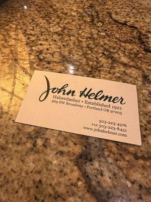 John Helmer Haberdasher