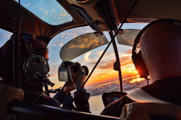 AnaLinda capturing the magical sunset and Garry the trusted and all mighty pilot!