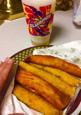 Taquito mash-up with Slurpee.