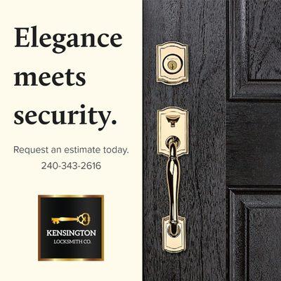 Elegant residential locks. Professional lock installation service.