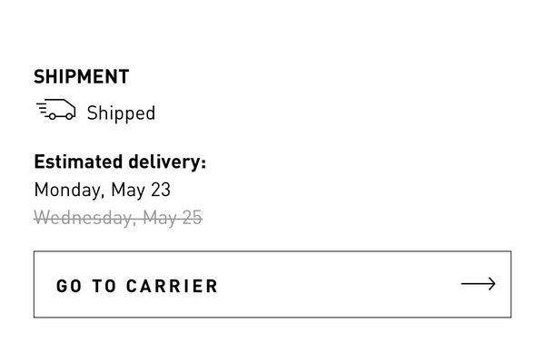 The shipment details from adidas