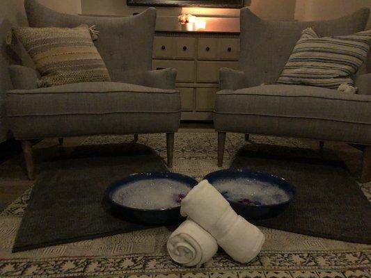 The beginning of a beautiful journey in the Vayu Spa couples suite